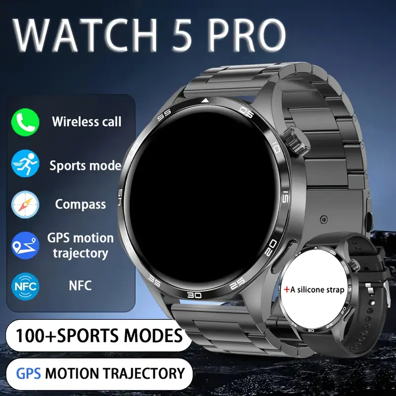 

New Men Sports Smartwatch Men GPS Motion Trajectory NFC Voice Assistant BT Call HD Screen Sports Fitness Waterproof Bracelet