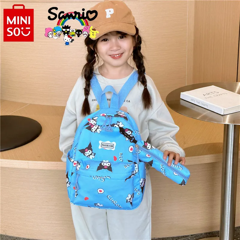 Детский рюкзак Miniso Sanrio, Модный высококачественный рюкзак для девочек, мультяшный вместительный студенческий комплект из 2 предметов, рюкзак