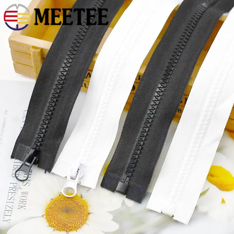 1Pc 5# 60-300cm Resin Zippers Double/Single Zipper Slider Clothing Bag Open End Plastic Zip Repair Kit DIY Sewing Accessories