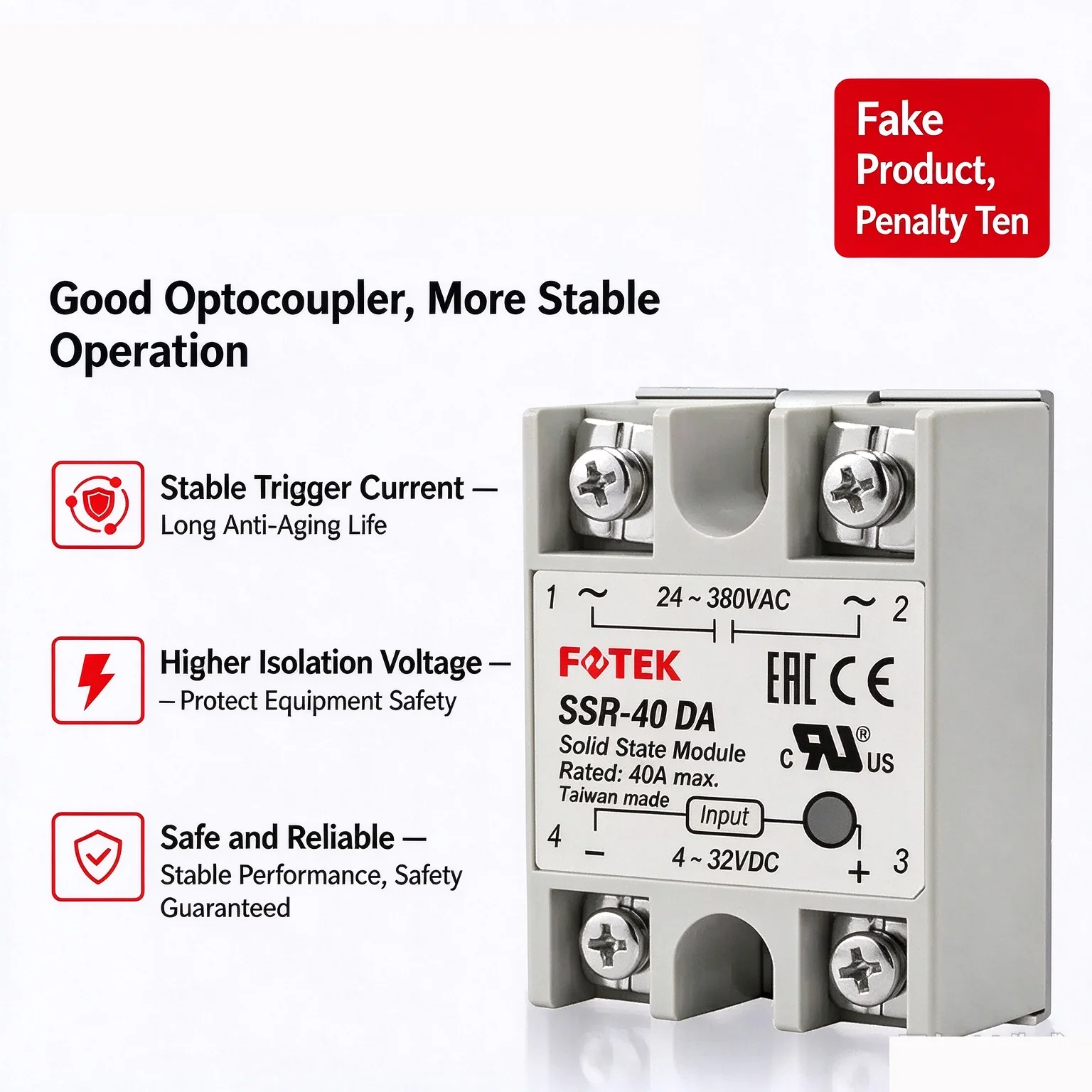 1 Pc DD DA SSR-25DA SSR-40DA SSR-40DD SSR White or Blue Shell Single Phase Solid State Relay Module for PID Temperature Control
