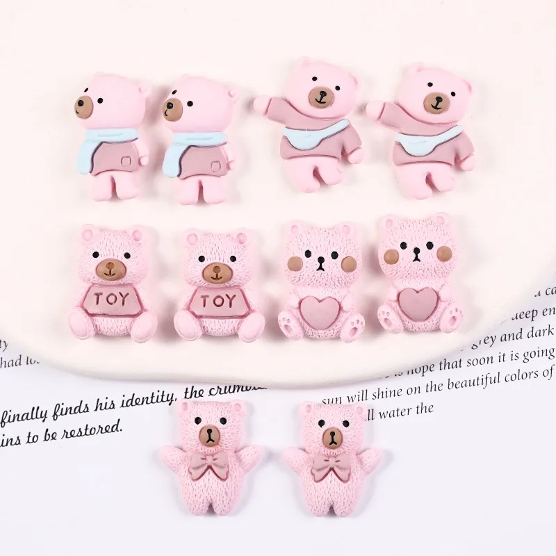 Resin Shoe Charms Personality Cartoon Pink Cute Little Bear Shoe Accessories Shoe Decoration for Clog Sandals Gifts  Buckle