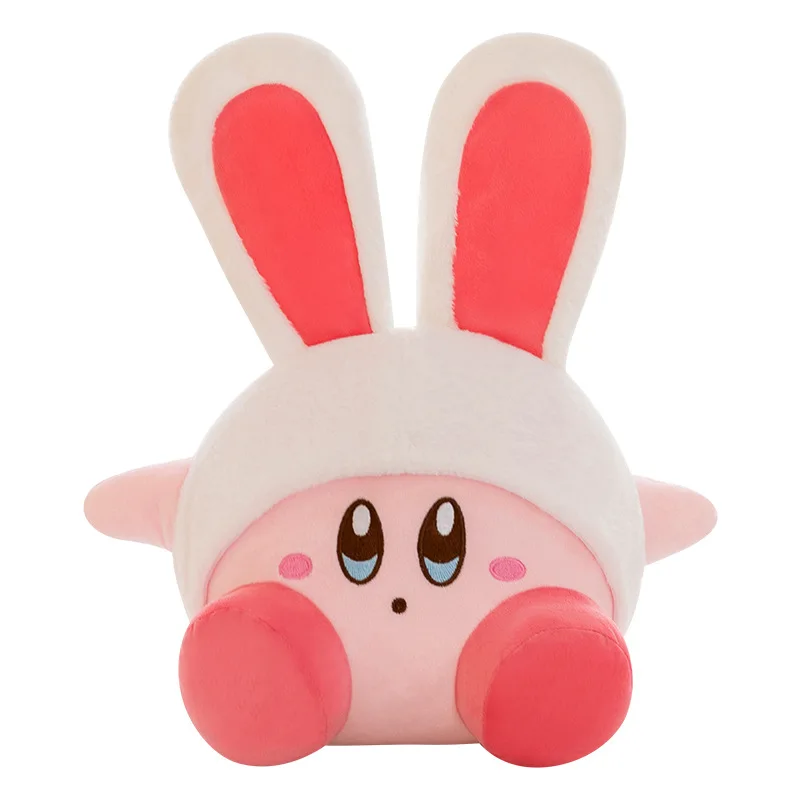 Peluche Kirby avec oreilles de lapin, jouet Animal en peluche, poupée de dessin animé mignon pour enfants, cadeau d'anniversaire et de noël, poupée à grande tête, cadeau en peluche