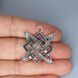 3Pcs/lot Slavic Norway Valknut Viking Svarog Square Charm Pendant For DIY Necklace Earrings Handmade Jewelry Making