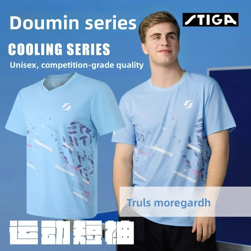 Stika table tennis uniform unisex quick drying short sleeved breathable sweat absorbing professional competition sportswear