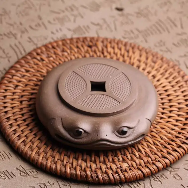 Yixing Original Purple Clay Three-Legged Golden Toad Lid Holder Coaster Wang Qingsheng Kung Fu Set Teapot Base Tea Ceremony