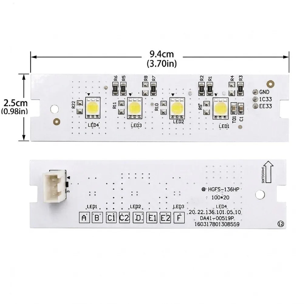 LED Refrigerator Light Panel For Samsung DA41-00675E DC12V 1.6W Bright Energy Saving Interior Lamp Replacement Easy Install