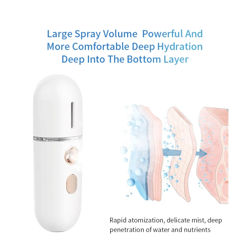 Humidificador de vapor Facial Nano Spray de 30mL, nebulizador ABS recargable por USB, instrumentos de belleza, niebla hidratante, herramientas para el cuidado de la piel