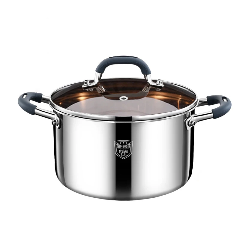 Kitchen Cookware Large Capacity Cooking Pot 316 Stainless Steel Stock & Soup Pot with Steamer for Kitchen Ustensils