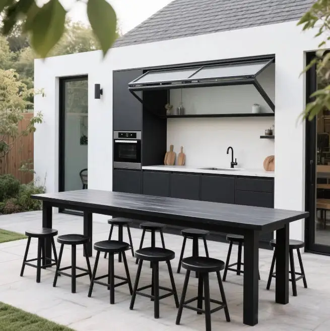 

Multifunctional Design Modern Stainless Steel Outdoor Cabinet Set Dining Apartment Shopping Mall Hospital Villa