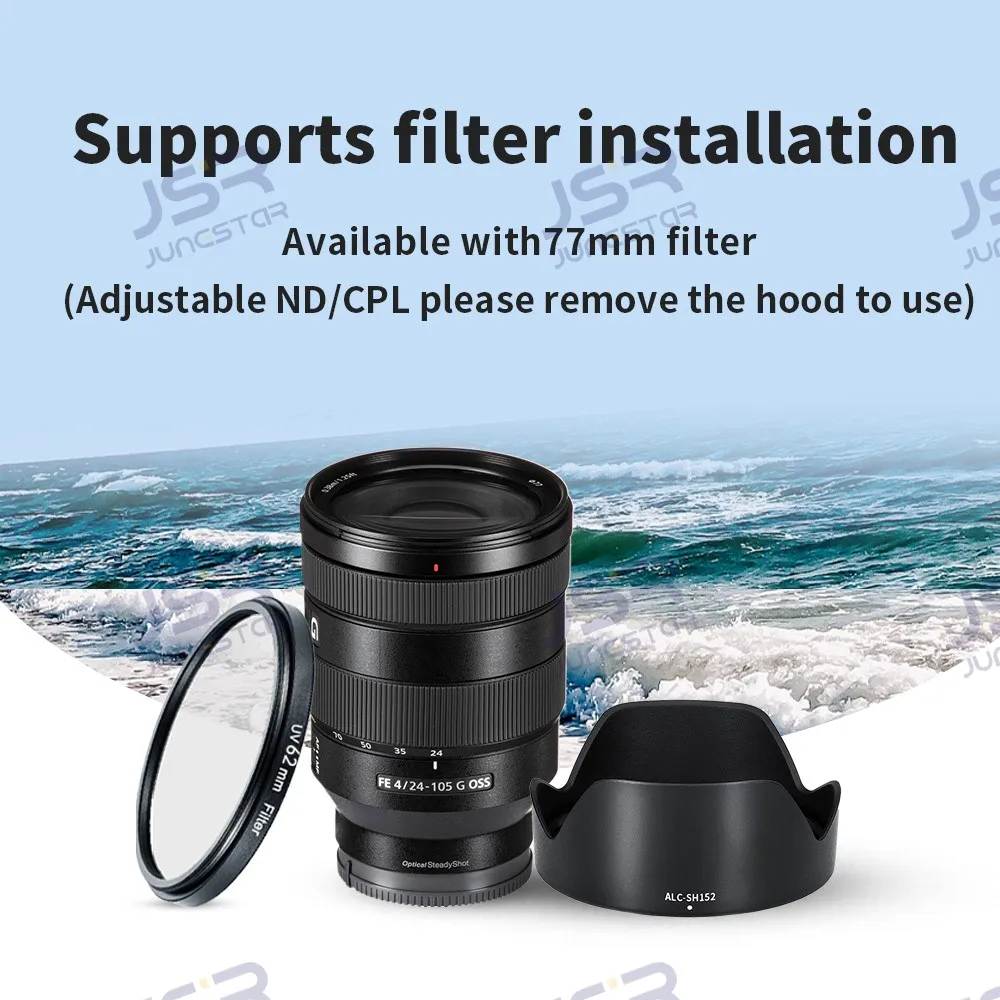 Sony fe代替レンズに適した光シールド,ALC-SH152,f4 g oss,uv cplアクセサリー,24-105mm