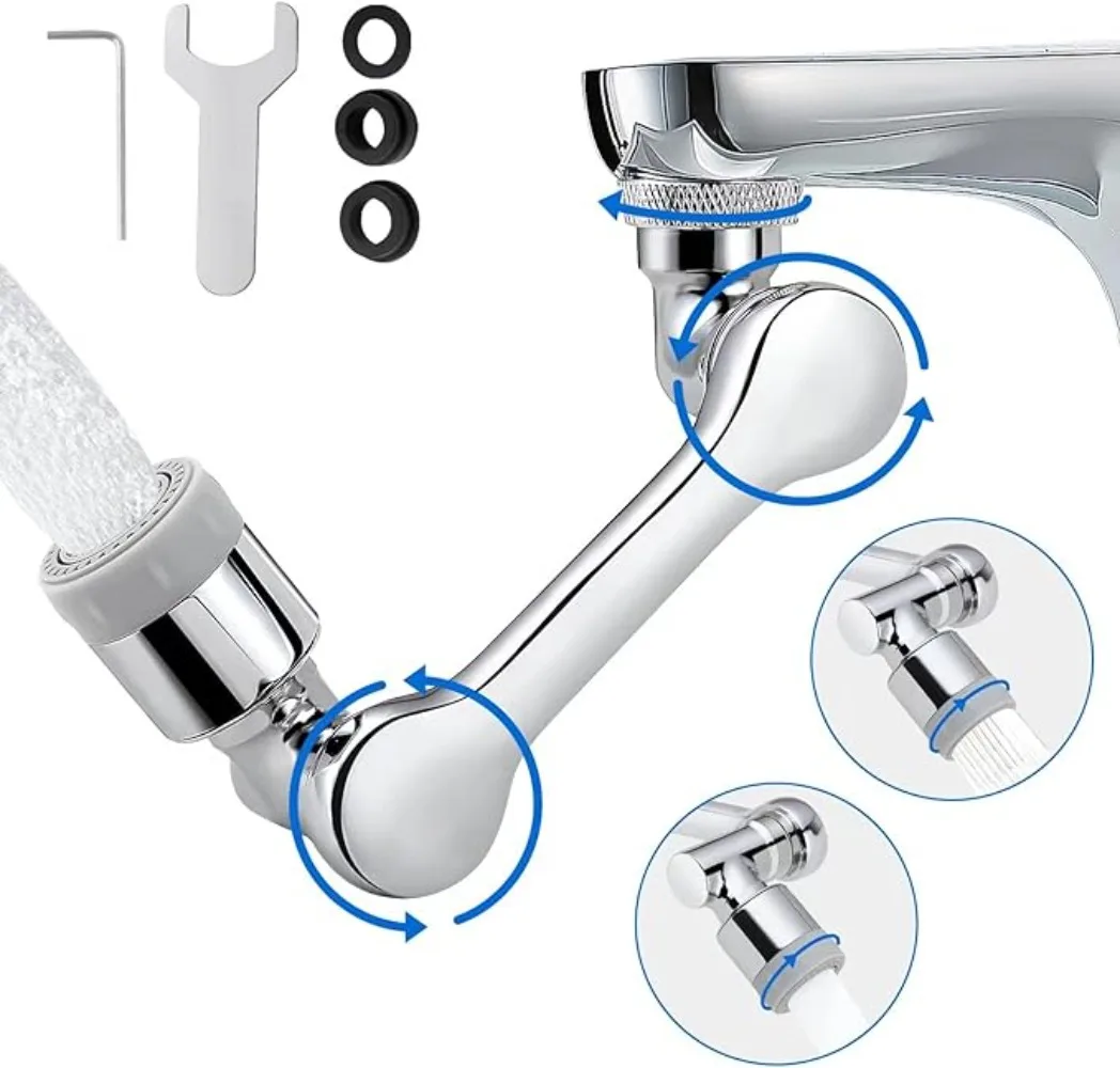 Universal Kitchen Plastic 720° Rotatable Splash Filter Faucet Sprayer Head Flexible Bathroom Tap Extender Adapter Foam Nozzle