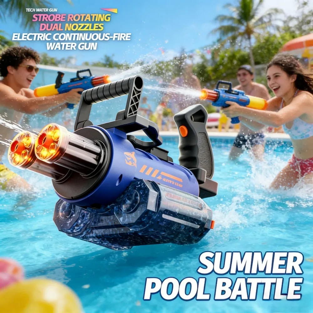 

Электрический водяной пистолет с голосовым управлением и двойной яркой подсветкой для игр на открытом воздухе для взрослых и детей