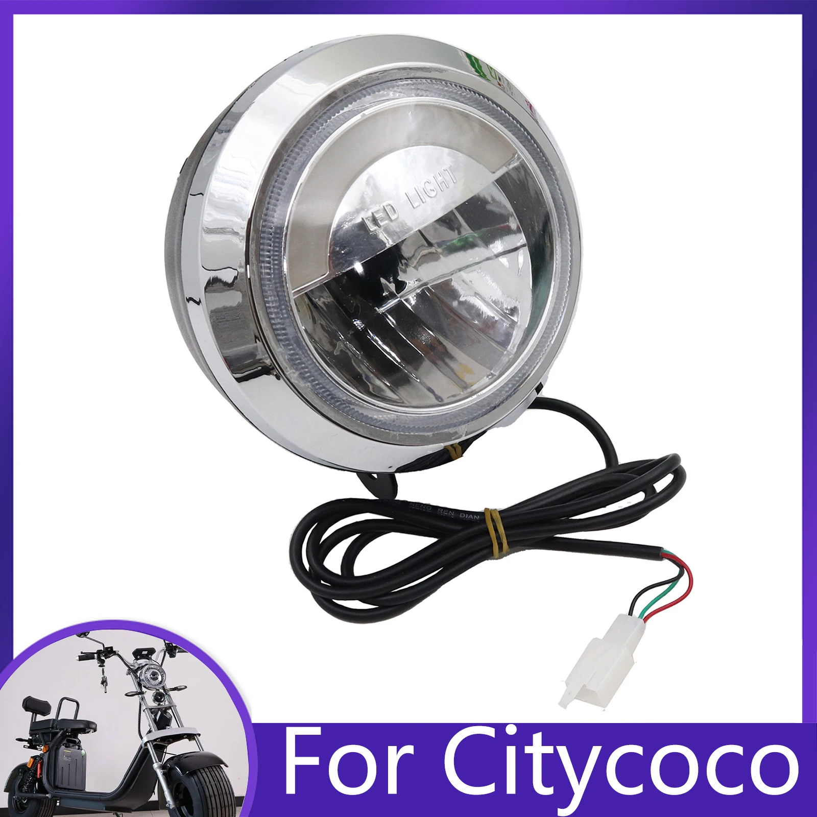 Electric Scooter 12V-80V Headlights Horn Integrated Headlights For the CItycoco Electric Scooter Harley Motorcycle Bicycle