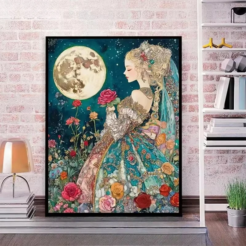 

500/1000/1200/2000PCS Jigsaw Puzzle Beauty Girl With Flowers Woman Portrait Floral Art For Adults Family Fun Brain Teaser Gift