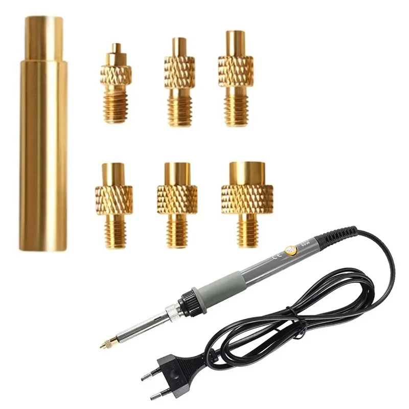 Heat Set Insert Soldering Iron Tips Head M2 M3 M4 M5 M6 M8 Hot Melt Insets Nut Brass Embedded Thread Insertion Kit For Plasti