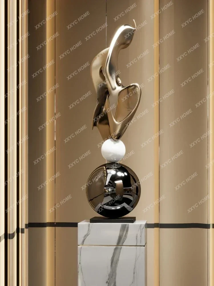 XL Galvanotecnica Scultura d'arte Geometria moderna Ornamenti da pavimento Modello Casa Soggiorno Ingresso