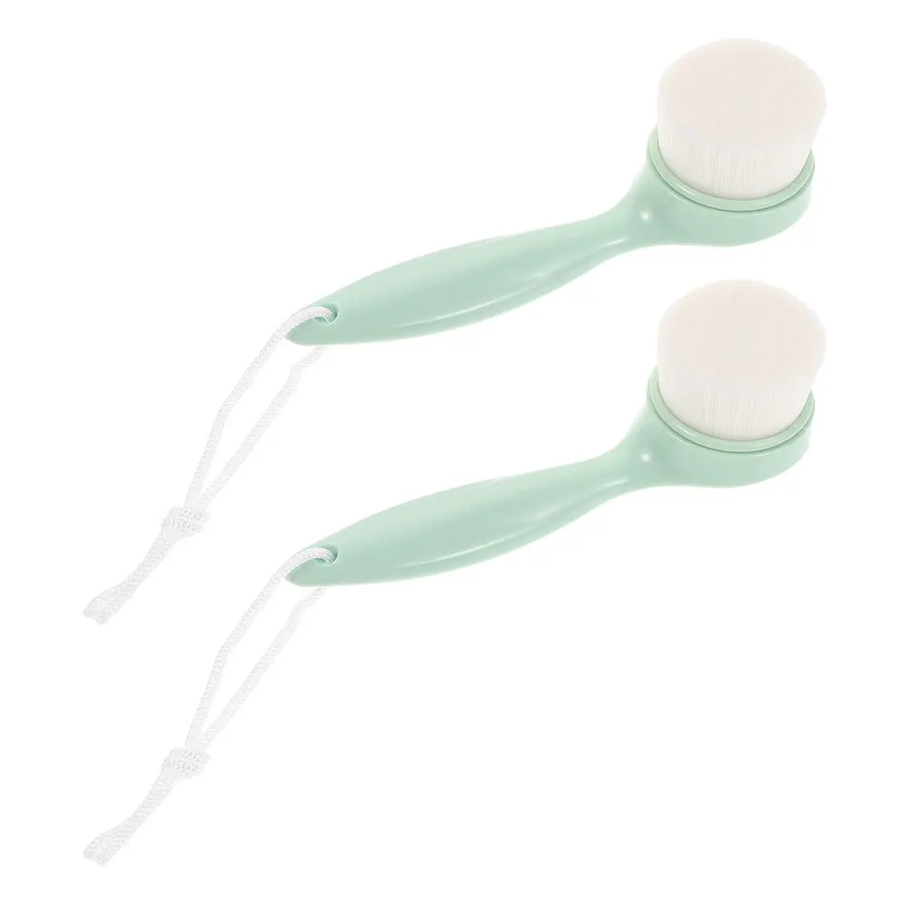 

2Pcs Soft Facial Brush Manual Face Cleaning Brush Long Handle Scrubber Exfoliator for Women Skincare Routine Face Scruber