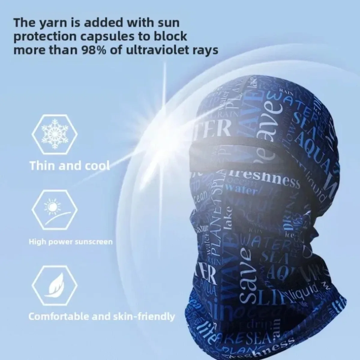 Cooling Balaclava UV Protection Full Face Sun Mask Breathable Headwear Uses For Cycling Motorcycle Outdoor Sports