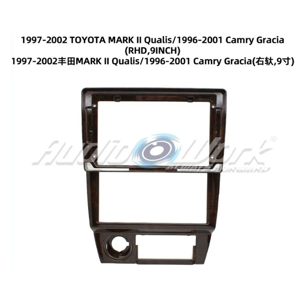 FOR 1997-2002 TOYOTA MARK II QUALIS/CAMRY GRACIA 9 Inch Car Frame Fascia Adapter Bezel Android Radio Audio Dash Panel Kit