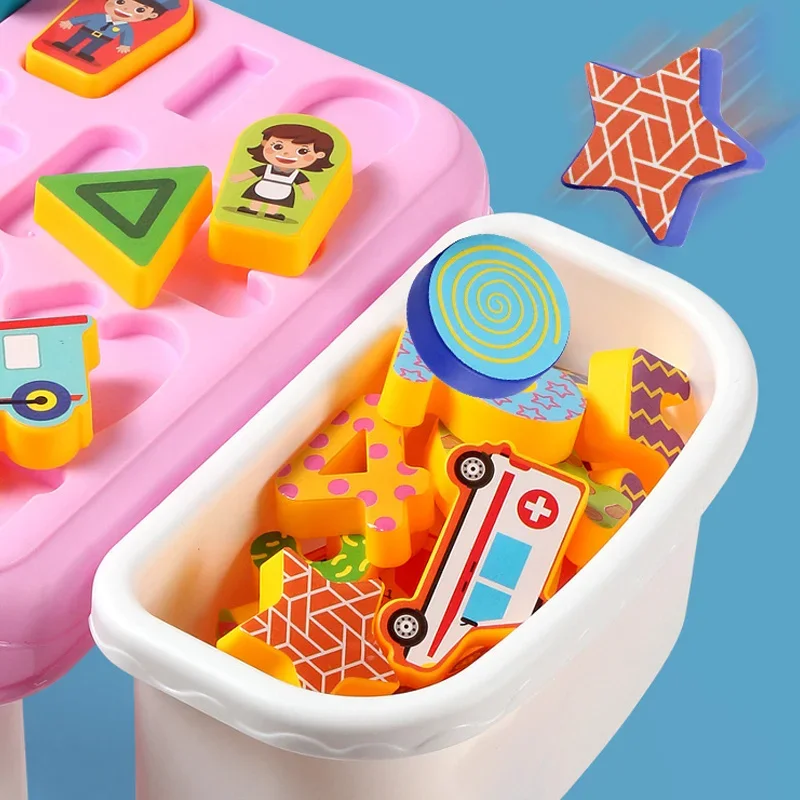 Montessori Kinderspeelgoed Educatief Plastic Drukke Bordspellen Kinderen Wiskunde Peuter Geometrisch Blok voor Babysorteerder Magnetisch Vissen