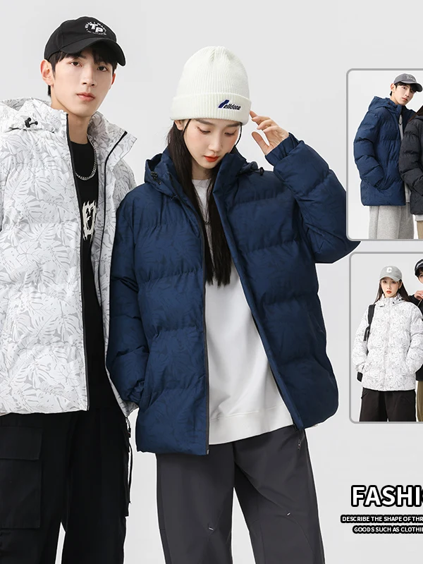 معطف الطالب المبطن الدافئ المقاوم للرياح من ألياف البوليستر، غطاء للرأس، مناسب للشتاء...