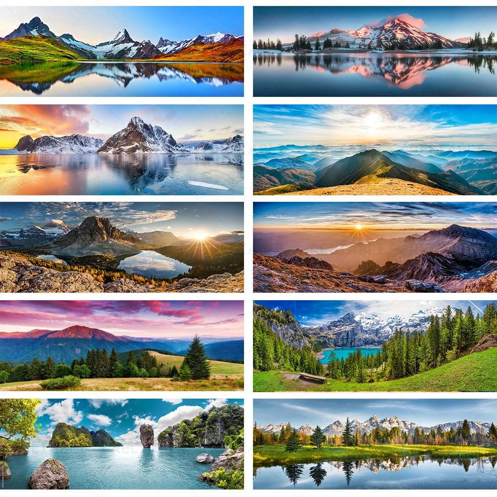 Modern Nordic Landscape Snow Mountain Sunset Canvas Painting Posters and Prints Wall Art Picture Living Room Home Decor No Frame