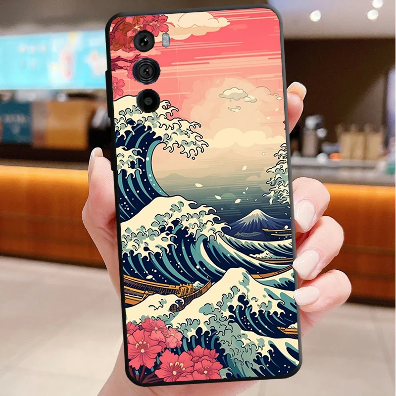 Great Wave Of Kanagawa Art Phone Case For Motorola Edge 50 40 Pro 50 40 30 Ultra Neo Fusion Moto G Play G Stylus G Power G 5G