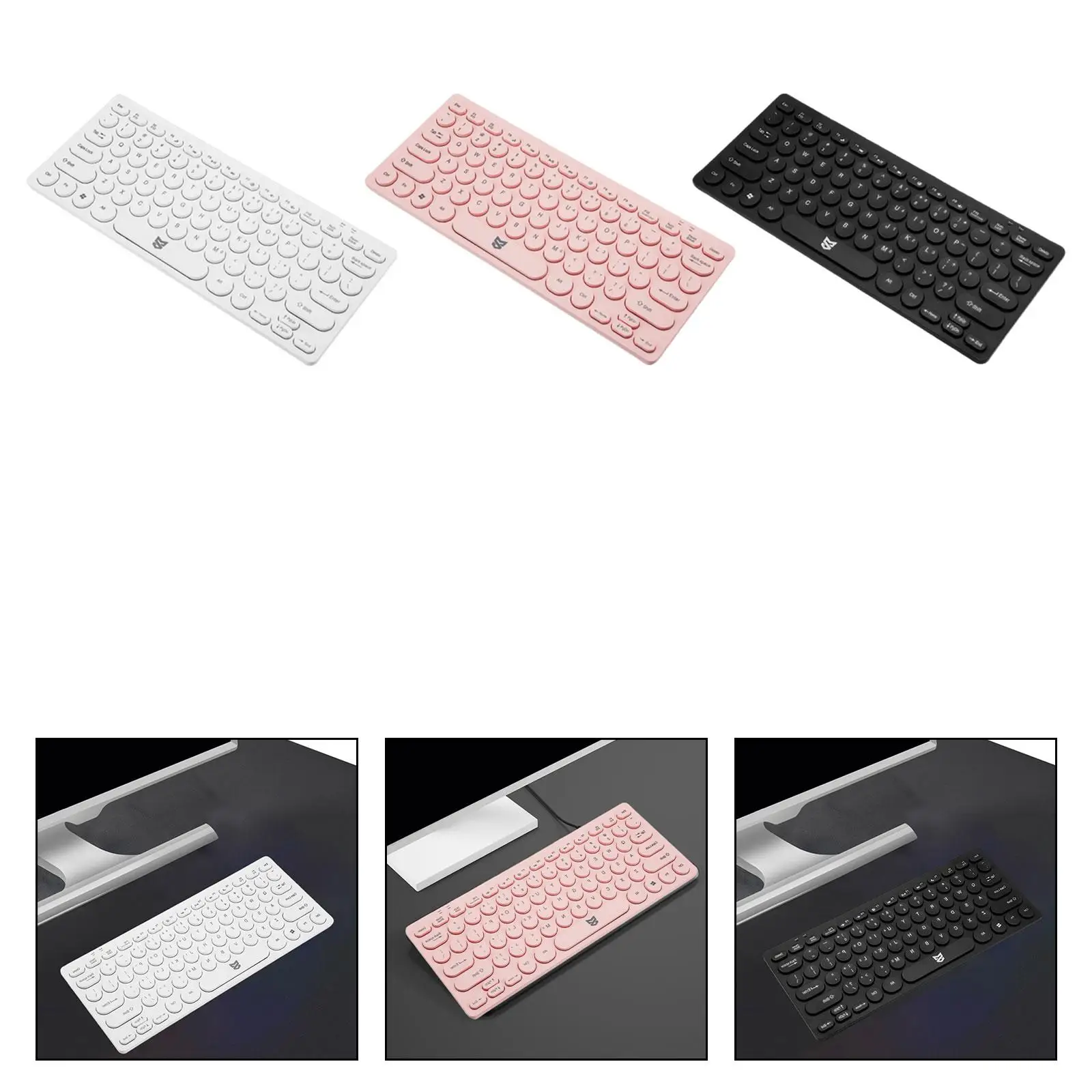 

Wired Keyboard, Convenient Professional Small Portable Silent Keystroke for Office Industrial Use Desktop Computer Laptop Home