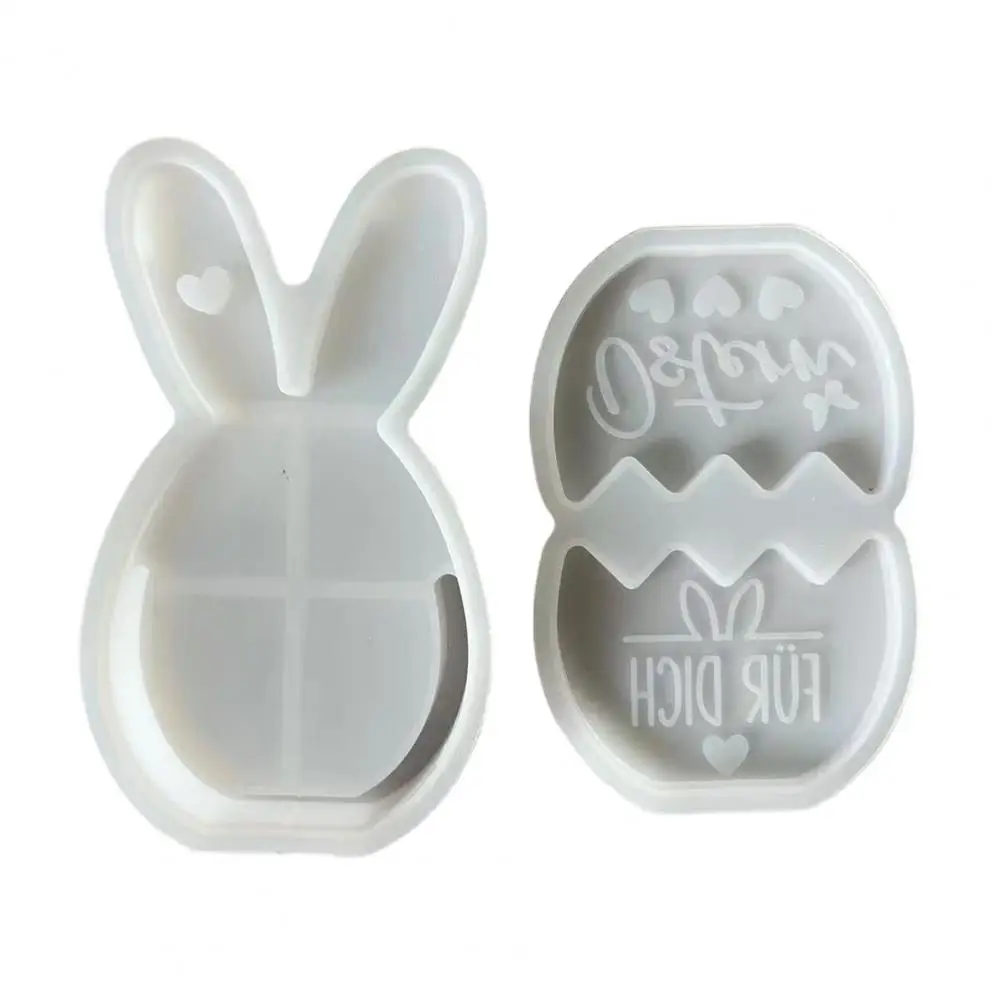 Diy Easter Bunny Craft Mold Silicone Easter Bunny Mold Flexible Flower Basket Casting Mold for Epoxy Resin Plaster Wax Diy 3d