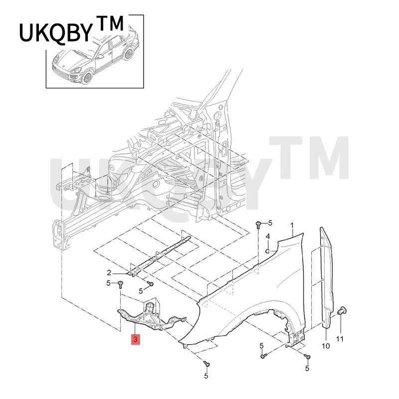 Headlight support 2011-Por sch eCa yen ne 3.0T 4.8L 3.6T Headlight base plate Front illuminator mounting bracket 95850325900GRV