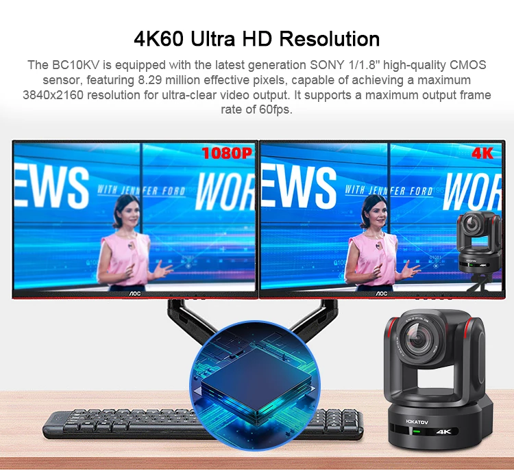 PTZ Camera 4K 30x Optical Zoom With HDMI USB Output Support 4K60fps Conference Room Camera For PTZ Conference System Broadcast
