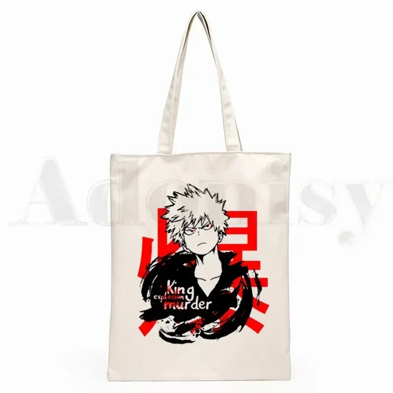 Boku No Hero My Hero Academia Deku Bakugou Anime Graphic Cartoon Print Shopping Bags Girls Fashion Casual Pacakge Hand Bag