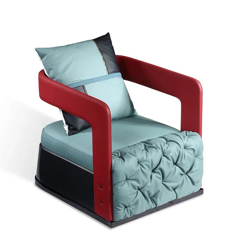 

Modern Italian light luxury leather leisure chair art sofa chair