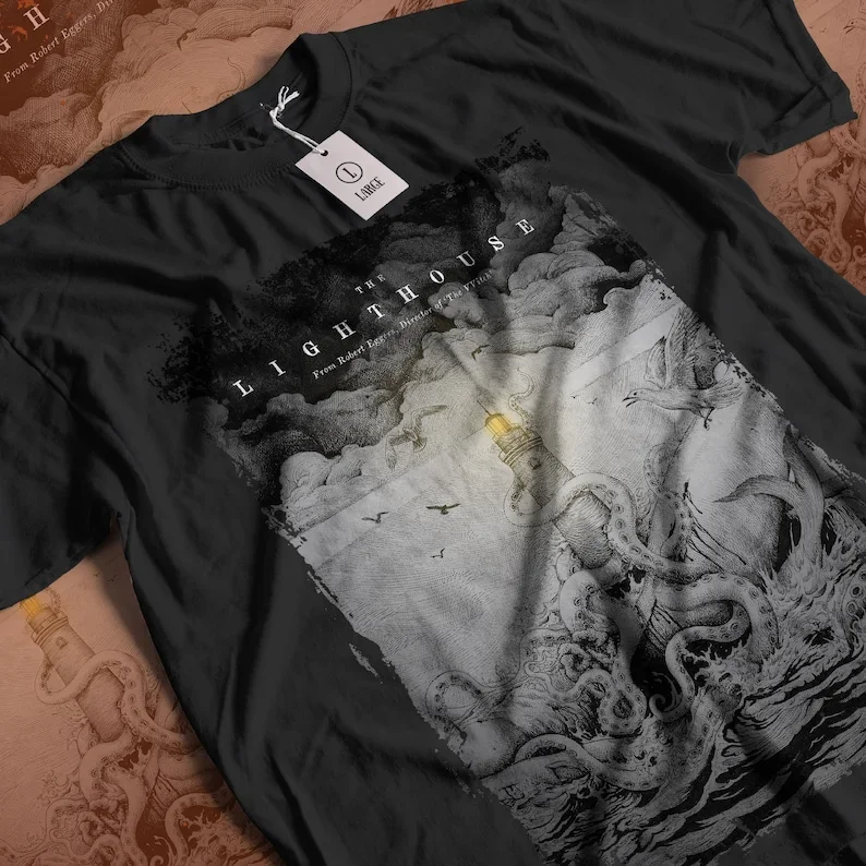 

Aesthetic The Lighthouse Vintage Halloween Horror Movie Streetwear Graphic Unisex Short Sleeve T-Shirt