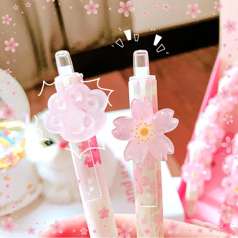 Kawaii Briefpapier ästhetisches Briefpapier Schul bedarf Schule nützliche Zeichnung automatische Bleistift niedlichen Katze Blumen Druck bleistift