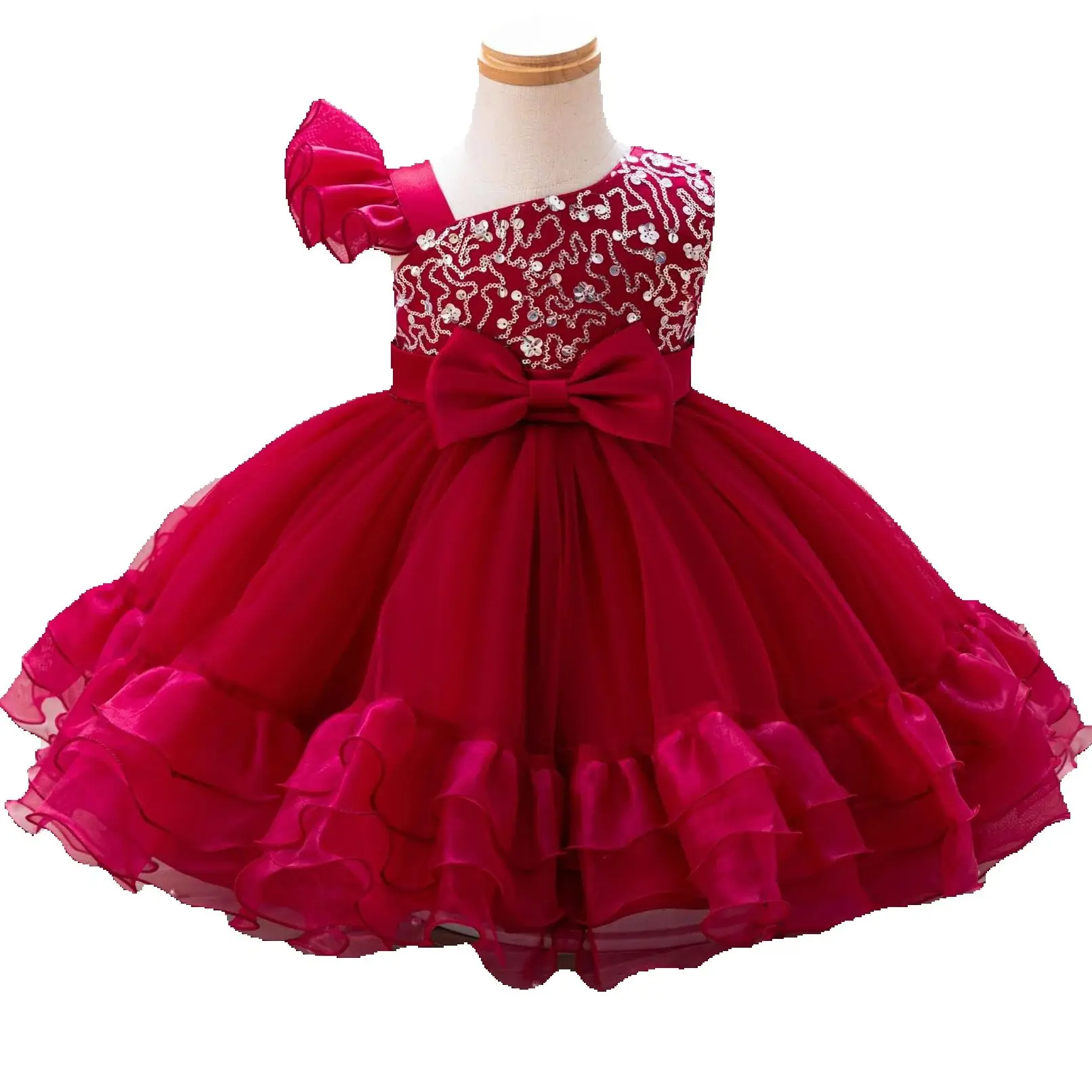 HETISO Sequins Tulle Princess Ball Gown for Kids Elegant Party Baby Girl Dress 2-6 Years Holiday Birthday Casual Gift