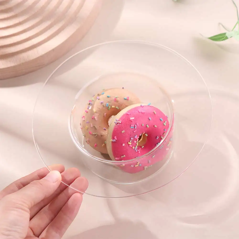 Multifunctional Transparent Glass Bowl Decorative Household Yogurt Bowl Straw Hat Shaped Fruit Salad Plate Milk Water