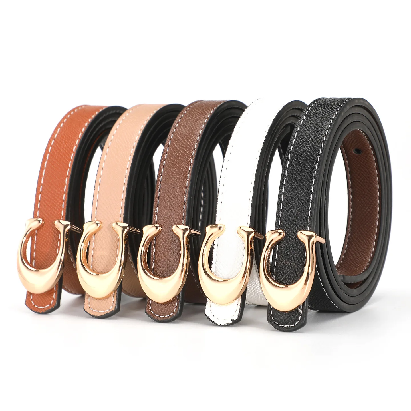 Luxury Brand Leather Belt for Women Designer Alloy Buckle Waist Strap Female Jeans Trouser Dress Waistband
