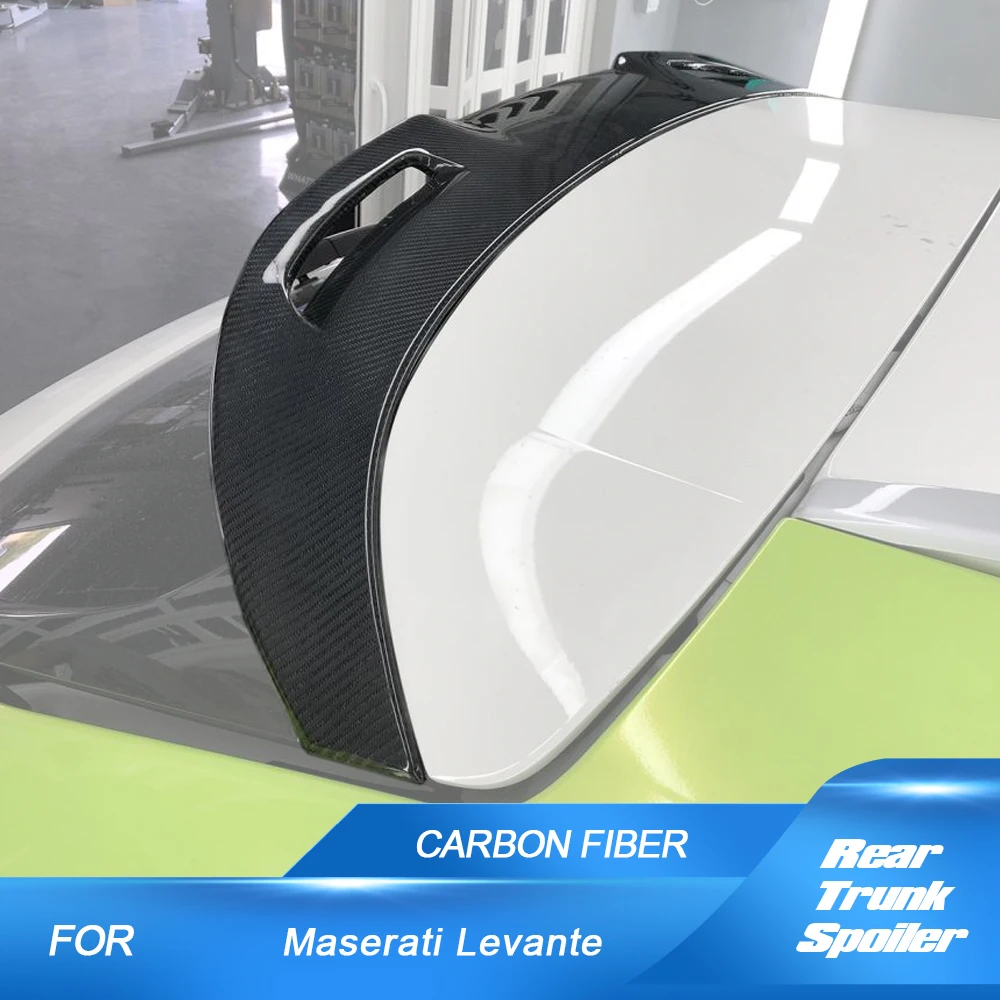 

Car Rear Roof Trunk Lip Spoiler Window Wing Lip for Maserati Levante SUV 2016-2019 Carbon Fiber Spoiler Window Trim