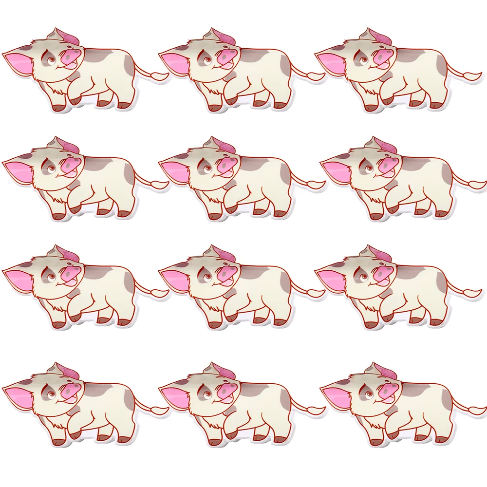 

12 шт. милых акриловых подвесок в виде поросят, мультяшные кабошоны в форме свинок для изготовления украшений своими руками, скрапбукинга, декора чехлов для телефонов