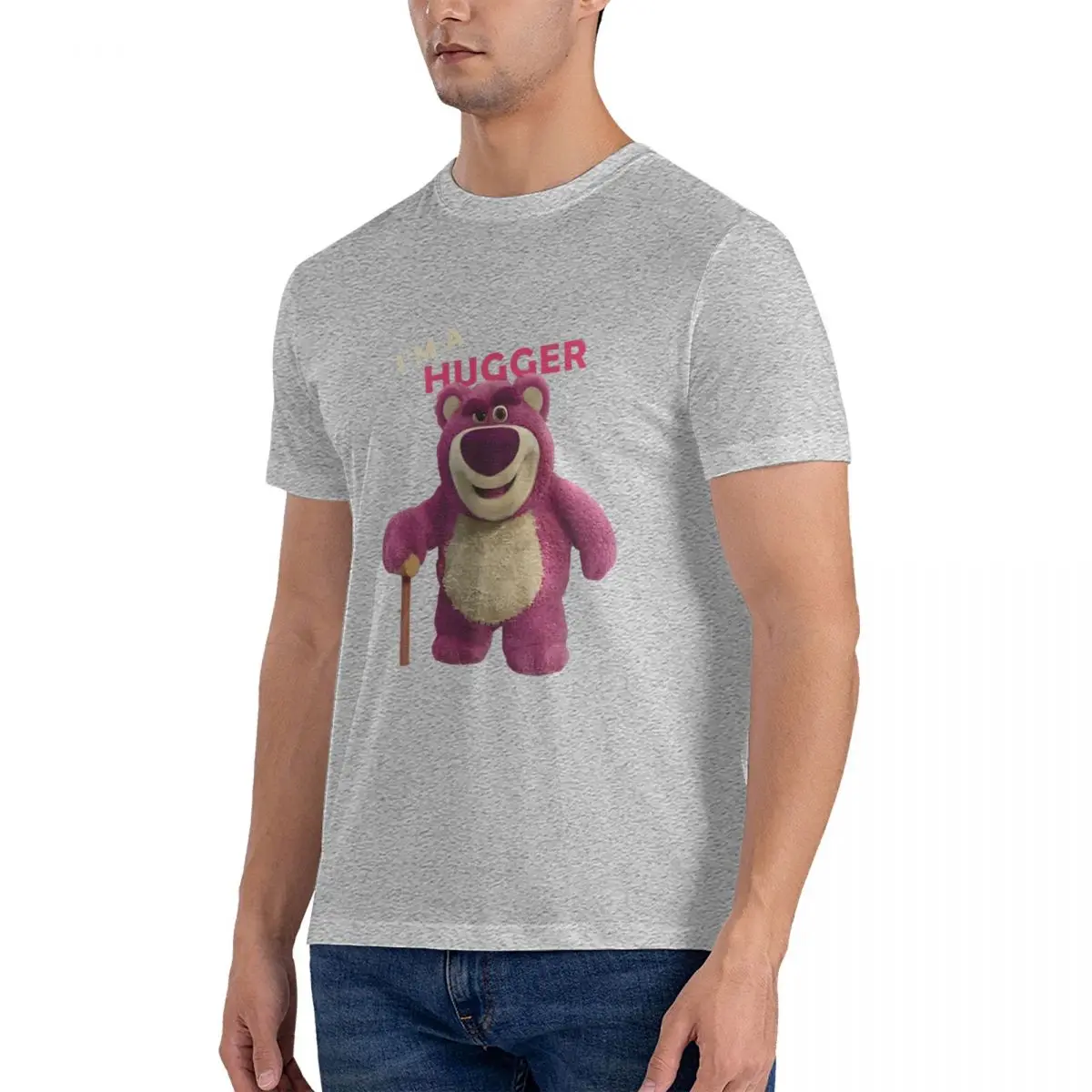 Laugh Men T Shirts Disney Toy Story Lotso Huggin Bear Funny Tee Shirt Short Sleeve O Neck T-Shirt 100% Cotton Graphic Printed