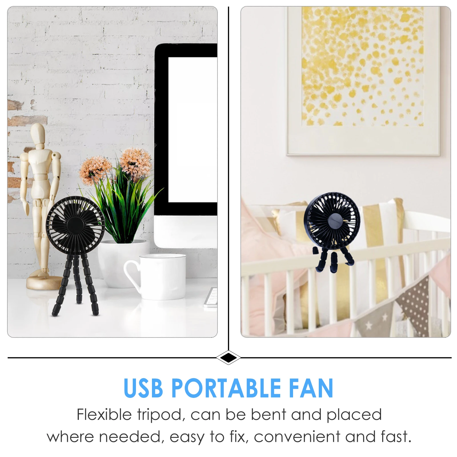 

Flexible Tripod Baby Stroller Fan Abs Pp Mini Handheld Outdoor Multi Function Usb Novelty Air Cooler