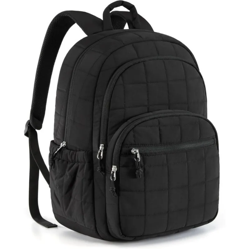 School Backpacks for Girl Quilted Casual Daypack Water-Resistant Bookbag for 15.6 Inch Laptop Fashion College Backpack