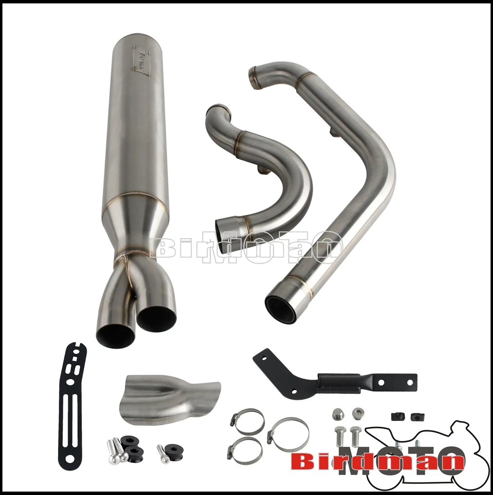 Motorcycle 2 Into 1 Full Length Exhaust System Stepped Head Muffler Pipes For Harley Softail Low Rider ST FXLRST 117 2025-2026