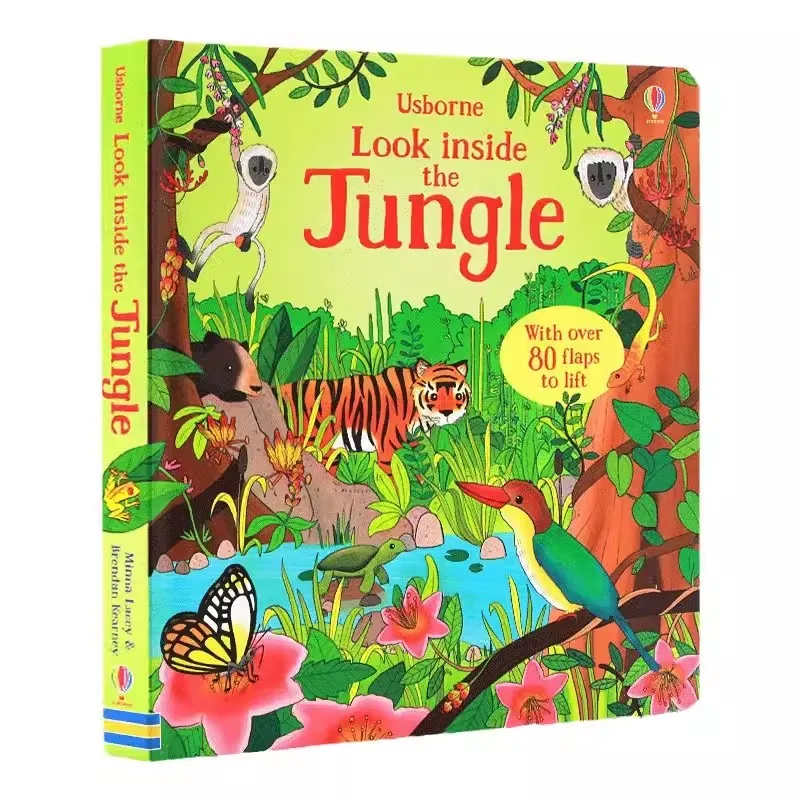 

New Britain English Look Inside The Jungle 3D Picture Book Children Kids Educational Flaps to Lift Reading Story Books