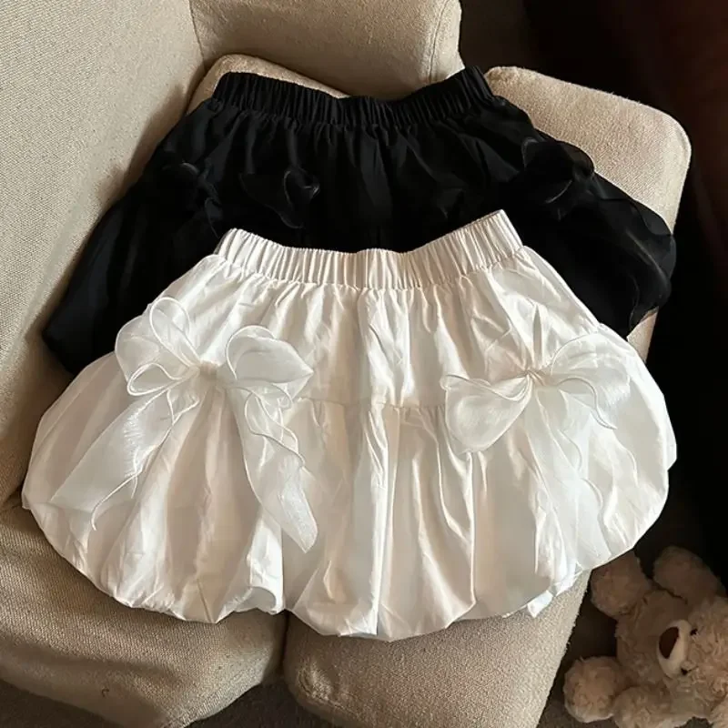 

Y2k модные милые белые юбки с бутонами цветка, летняя юбка трапециевидной формы с высокой талией для женщин, новинка 2025, универсальные Faldas, сексуальные Mujer