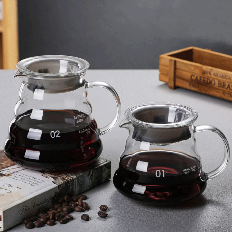 Clear Borosilicate Glass Espresso Barista Pour Over Coffee Maker Server Dripper Accessories Tools
