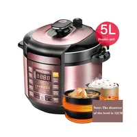 Household 220v 220V 5L Double Gallbladder Smart Household Electric High Pressure Rice Cooker Cooking Pressure Cooker Kitchen MY