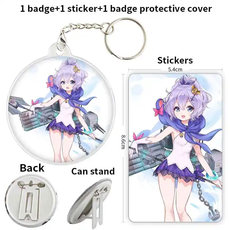 Jvli AzurLane Game Anime Character Badge Brooch anchor Peripherals Pin Customize Chest tag Cartoon Cosplay Personalized