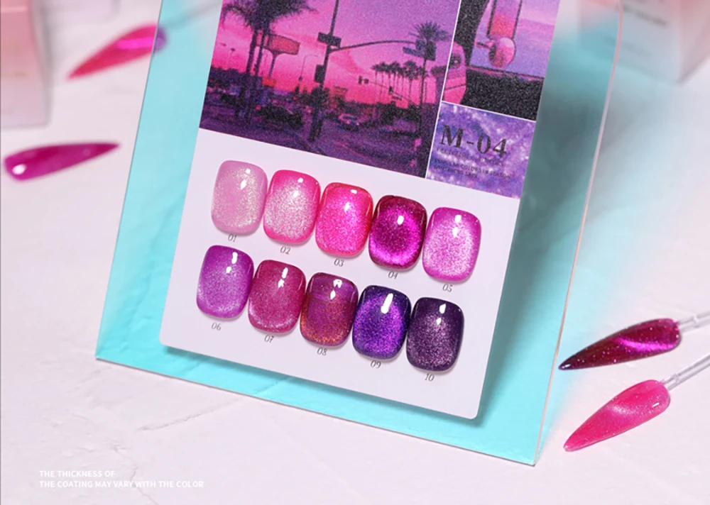 Vendeeni 15ml Rosa-Lila Glitzer-Brocken-Diamant-Katzenaugen-Nagelgel-Lack Magnetischer UV-Soak-Off-Gel-Lack Nagelkunst-Gel-Lack – Detail 11